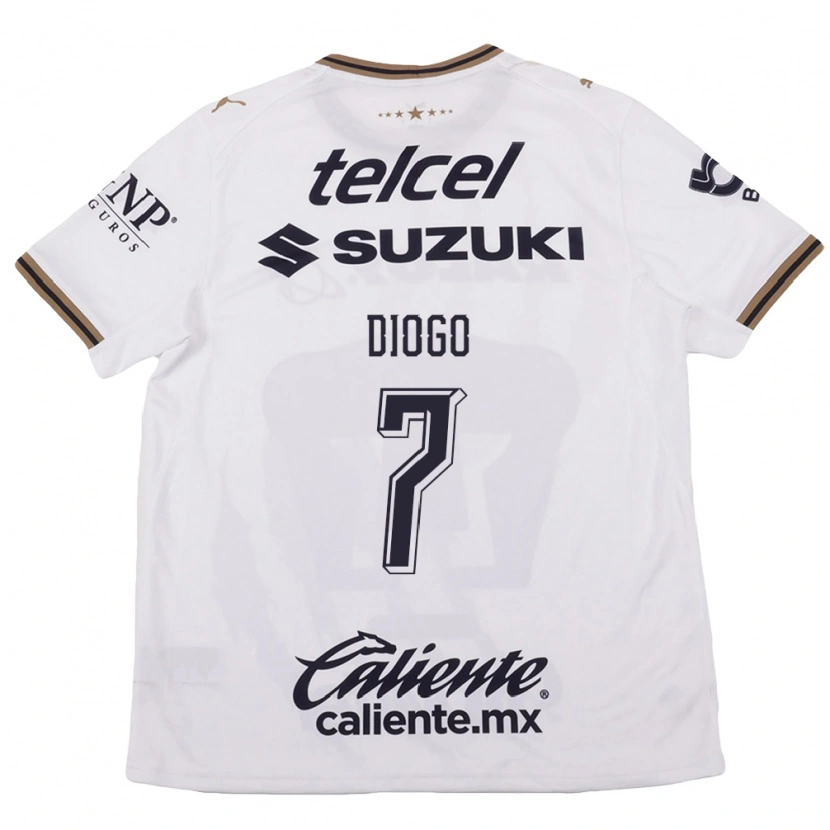 Danxen Niño Camiseta Diogo #7 Blanco Negro Marrón 2ª Equipación 2026/27 La Camisa