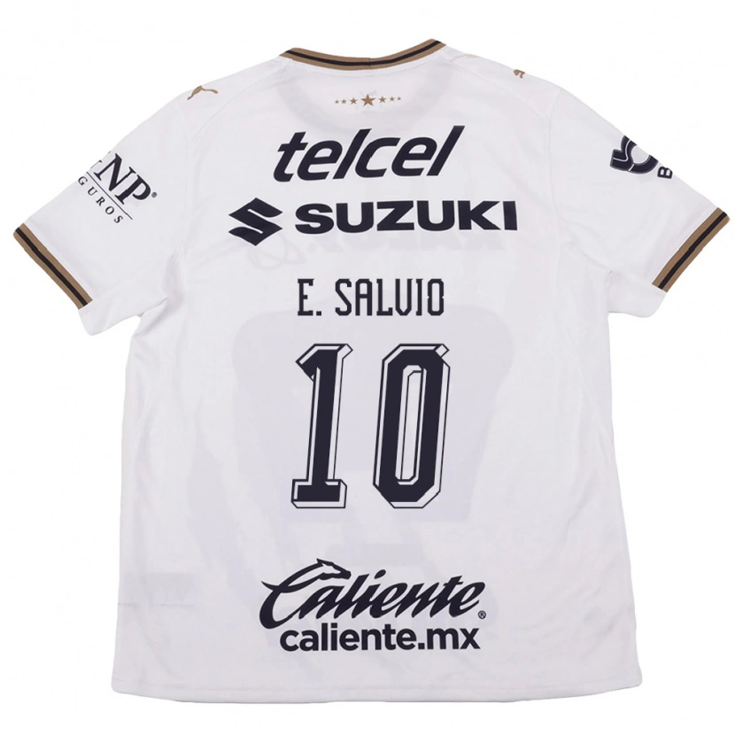 Danxen Niño Camiseta Eduardo Salvio #10 Blanco Negro Marrón 2ª Equipación 2026/27 La Camisa