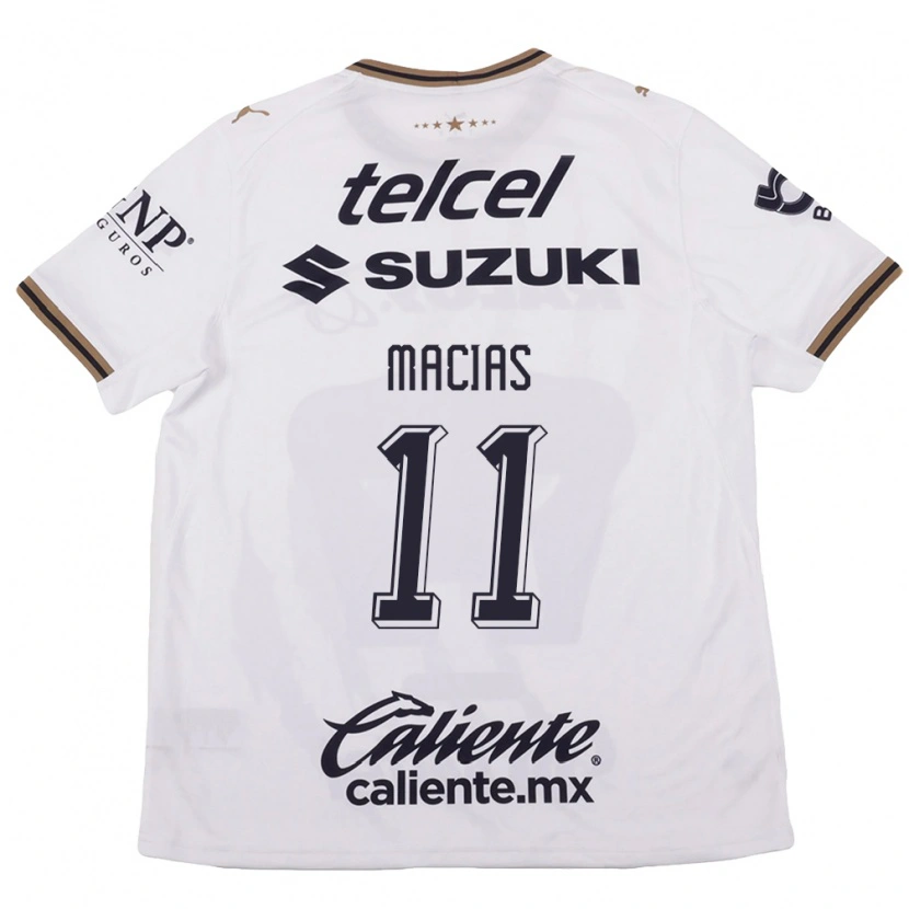 Danxen Niño Camiseta José Juan Macías #11 Blanco Negro Marrón 2ª Equipación 2026/27 La Camisa