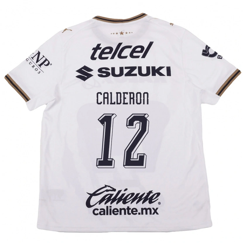 Danxen Niño Camiseta Cristian Calderón #12 Blanco Negro Marrón 2ª Equipación 2026/27 La Camisa