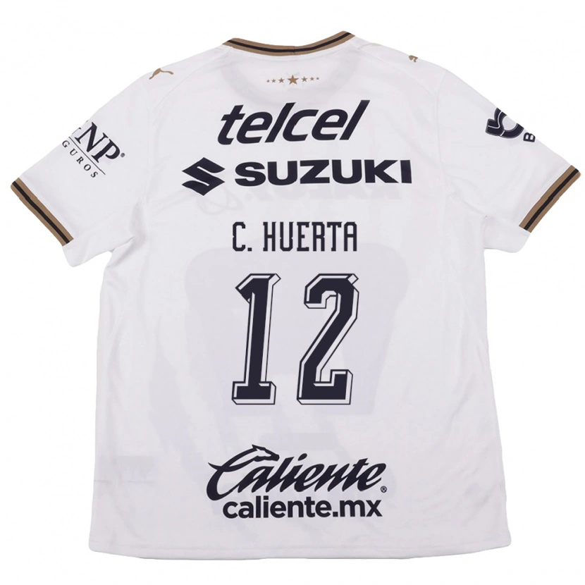 Danxen Niño Camiseta Cesar Huerta #12 Blanco Negro Marrón 2ª Equipación 2026/27 La Camisa