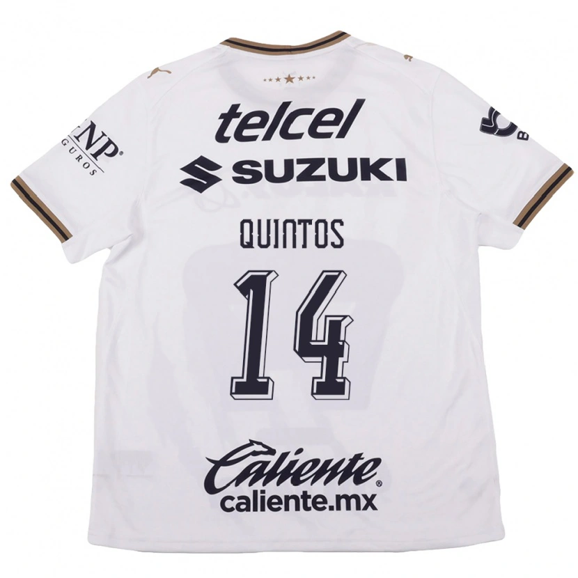Danxen Niño Camiseta Bibiana Quintos #14 Blanco Negro Marrón 2ª Equipación 2026/27 La Camisa