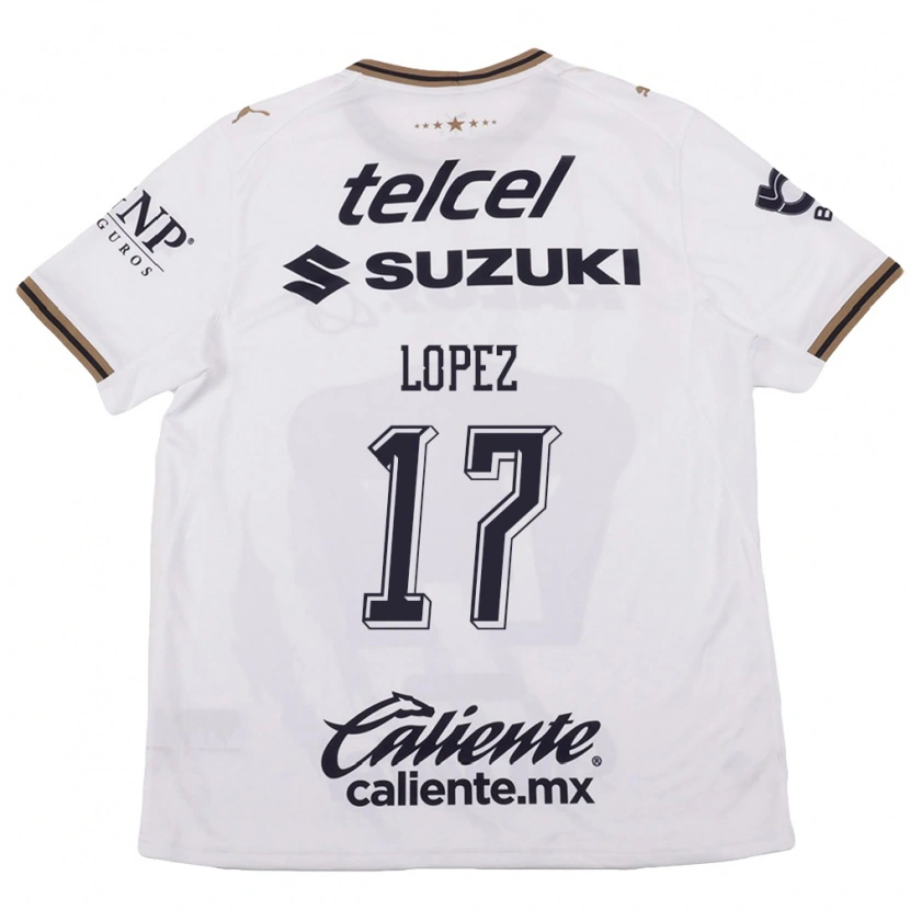 Danxen Niño Camiseta Leonel Lopez #17 Blanco Negro Marrón 2ª Equipación 2026/27 La Camisa