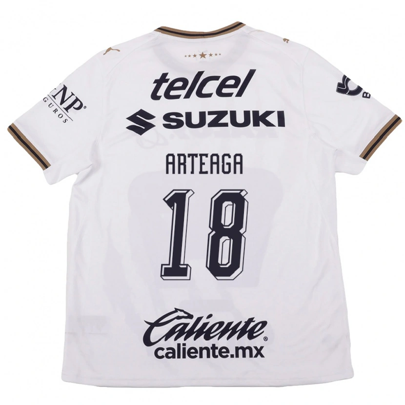 Danxen Niño Camiseta Víctor Arteaga #18 Blanco Negro Marrón 2ª Equipación 2026/27 La Camisa