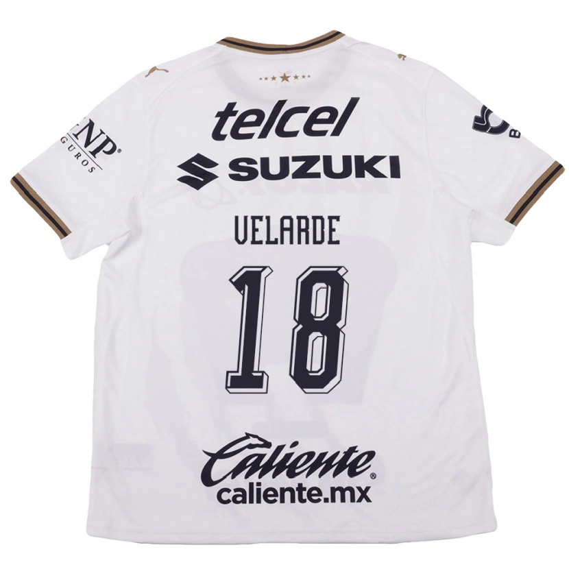 Danxen Niño Camiseta Efrain Velarde #18 Blanco Negro Marrón 2ª Equipación 2026/27 La Camisa
