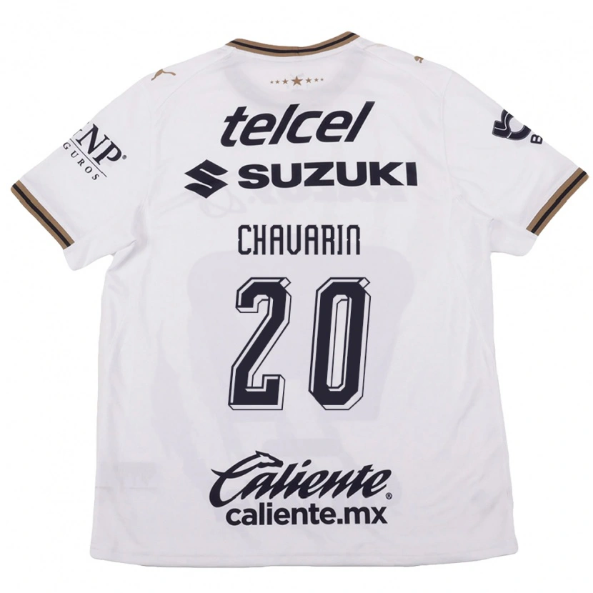 Danxen Niño Camiseta Aerial Chavarin #20 Blanco Negro Marrón 2ª Equipación 2026/27 La Camisa