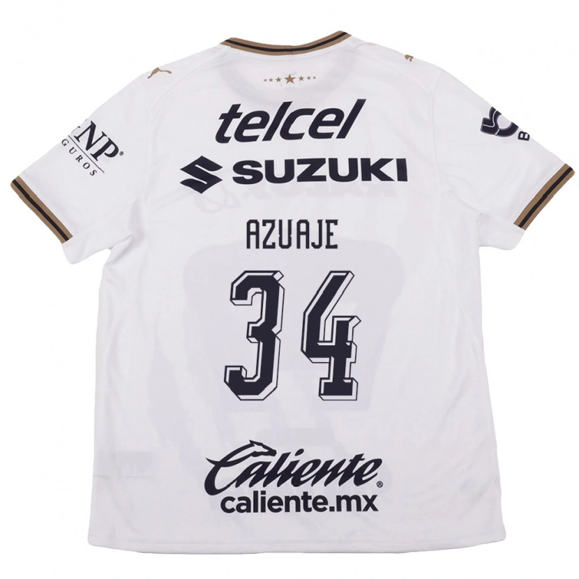 Danxen Niño Camiseta Ángel Azuaje #34 Blanco Negro Marrón 2ª Equipación 2026/27 La Camisa