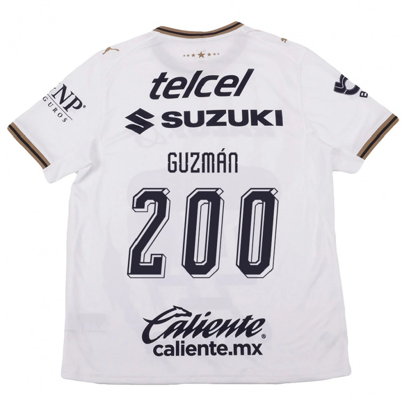 Danxen Niño Camiseta Alan Guzmán #200 Blanco Negro Marrón 2ª Equipación 2026/27 La Camisa