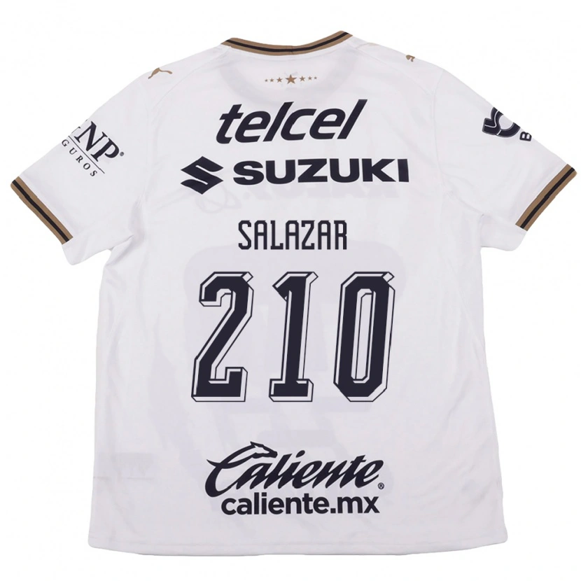 Danxen Niño Camiseta Jared Salazar #210 Blanco Negro Marrón 2ª Equipación 2026/27 La Camisa
