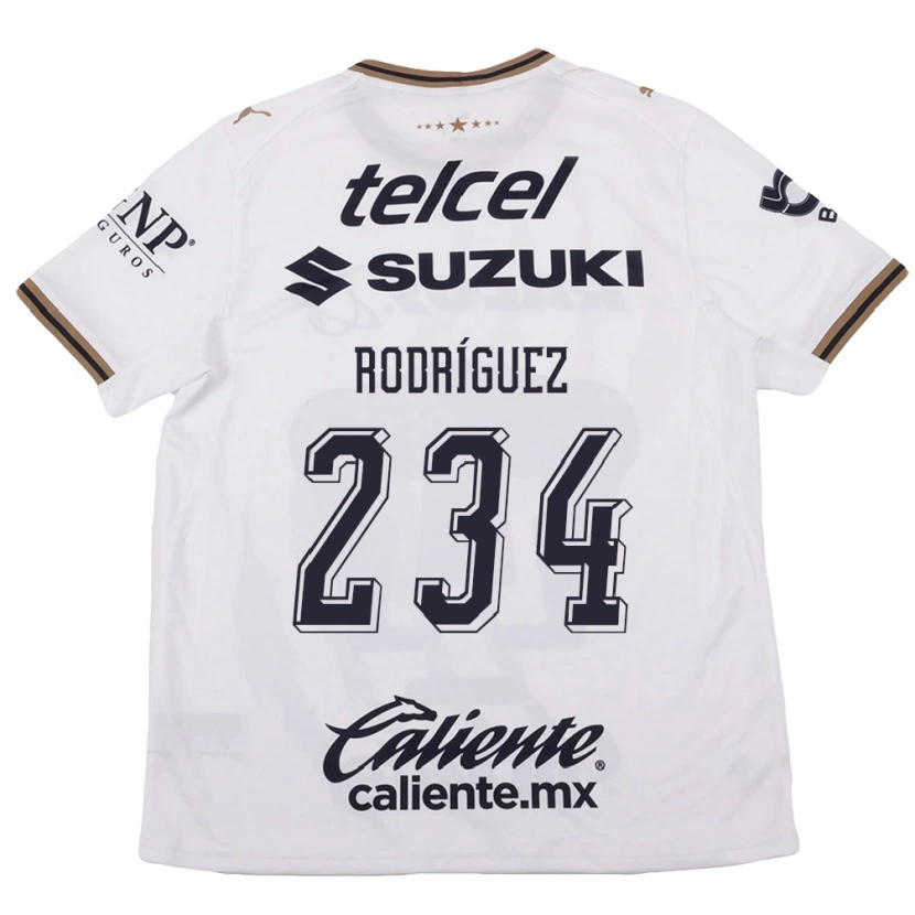 Danxen Niño Camiseta Axel Rodríguez #234 Blanco Negro Marrón 2ª Equipación 2026/27 La Camisa