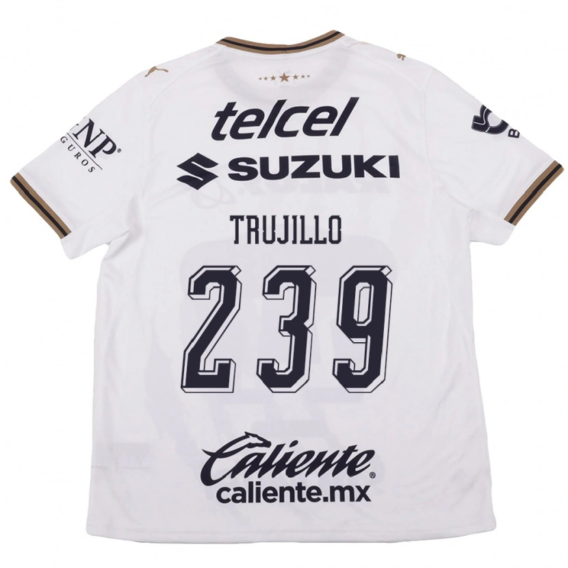 Danxen Niño Camiseta Axel Trujillo #239 Blanco Negro Marrón 2ª Equipación 2026/27 La Camisa
