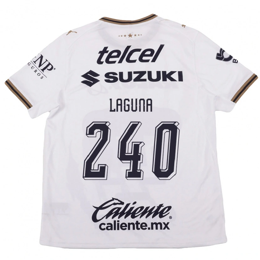Danxen Niño Camiseta Diego Laguna #240 Blanco Negro Marrón 2ª Equipación 2026/27 La Camisa