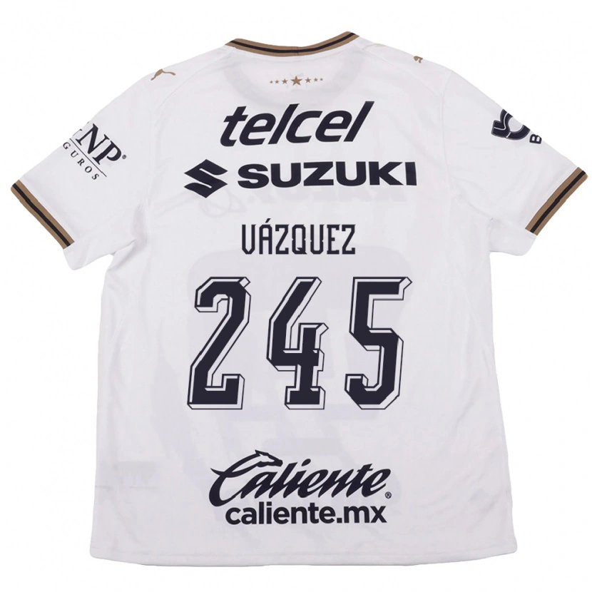 Danxen Niño Camiseta Austin Vázquez #245 Blanco Negro Marrón 2ª Equipación 2026/27 La Camisa
