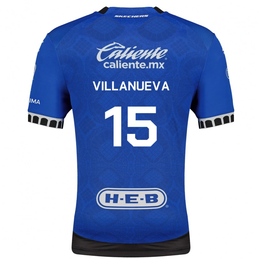 Danxen Niño Camiseta Carlos Villanueva #15 Azul Real Blanco Negro 2ª Equipación 2026/27 La Camisa