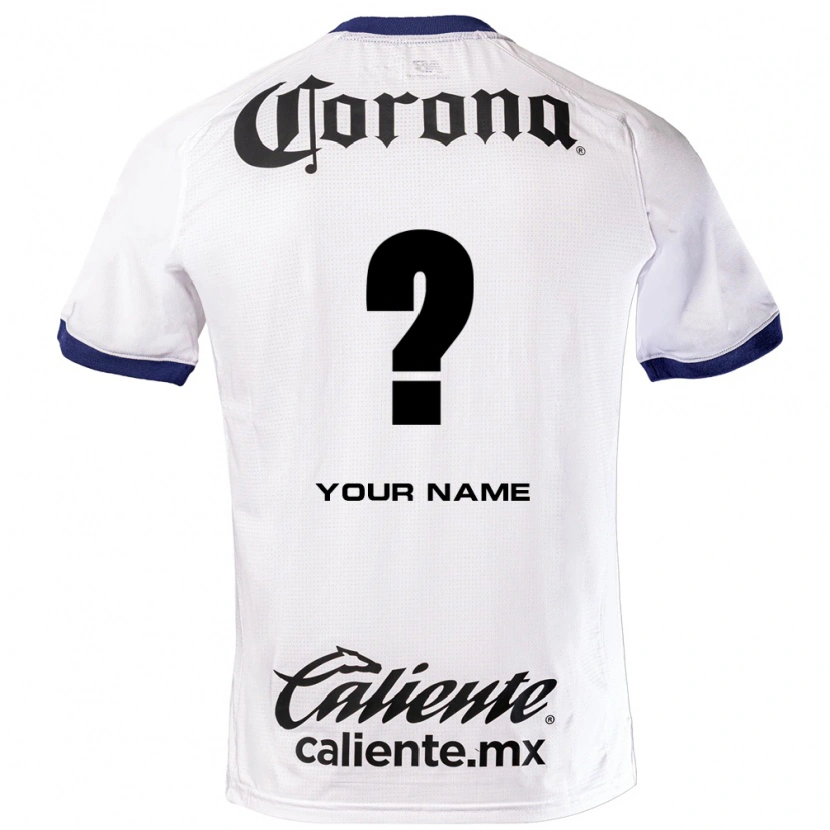 Danxen Niño Camiseta Su Nombre #0 Blanco Azul Negro 2ª Equipación 2026/27 La Camisa
