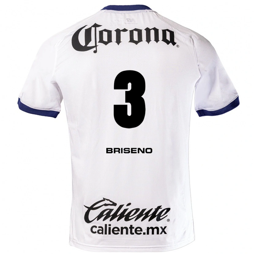 Danxen Niño Camiseta Antonio Briseño #3 Blanco Azul Negro 2ª Equipación 2026/27 La Camisa