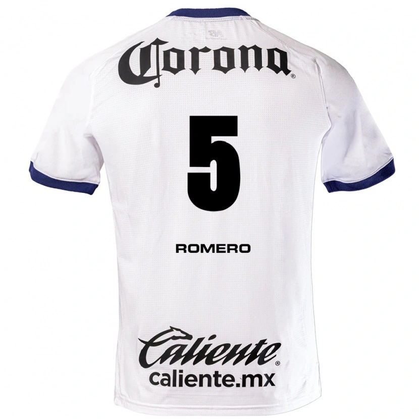 Danxen Niño Camiseta Franco Romero #5 Blanco Azul Negro 2ª Equipación 2026/27 La Camisa