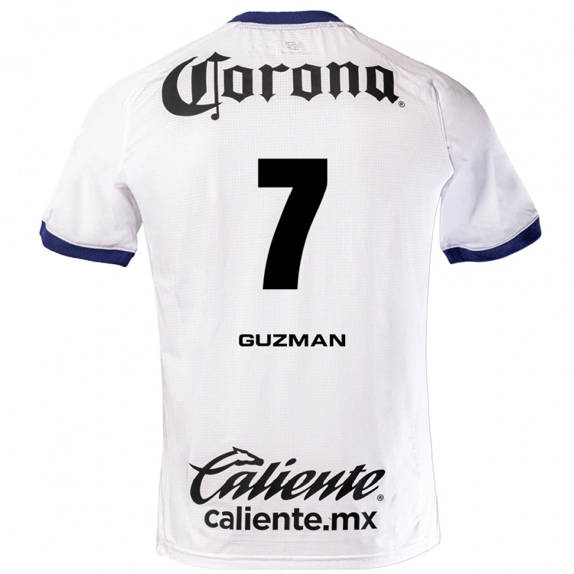 Danxen Niño Camiseta Víctor Guzmán #7 Blanco Azul Negro 2ª Equipación 2026/27 La Camisa