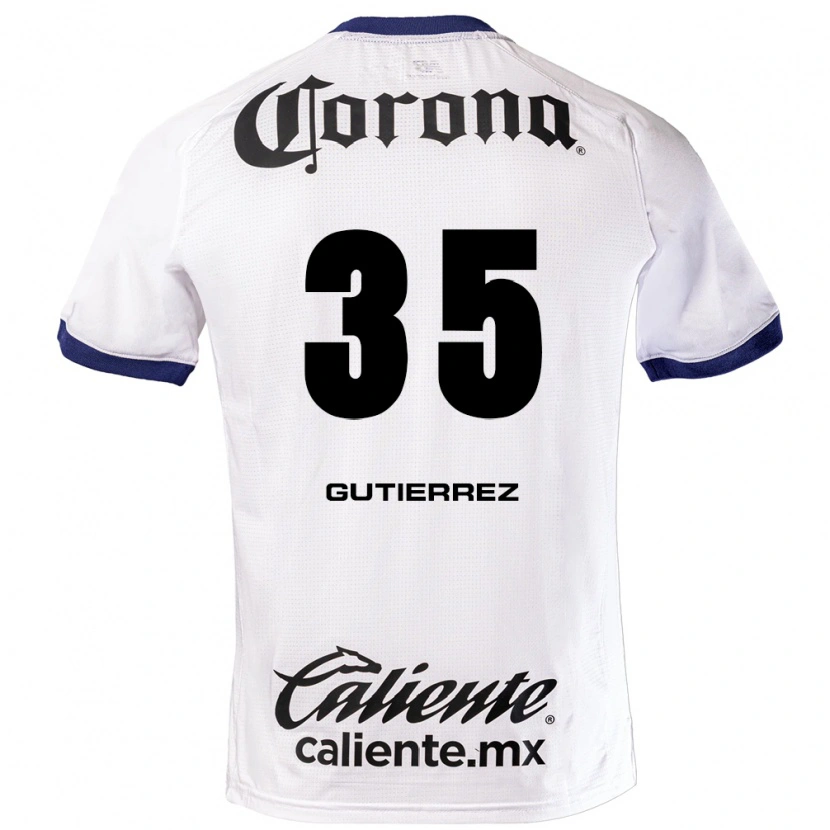 Danxen Niño Camiseta Érick Gutiérrez #35 Blanco Azul Negro 2ª Equipación 2026/27 La Camisa