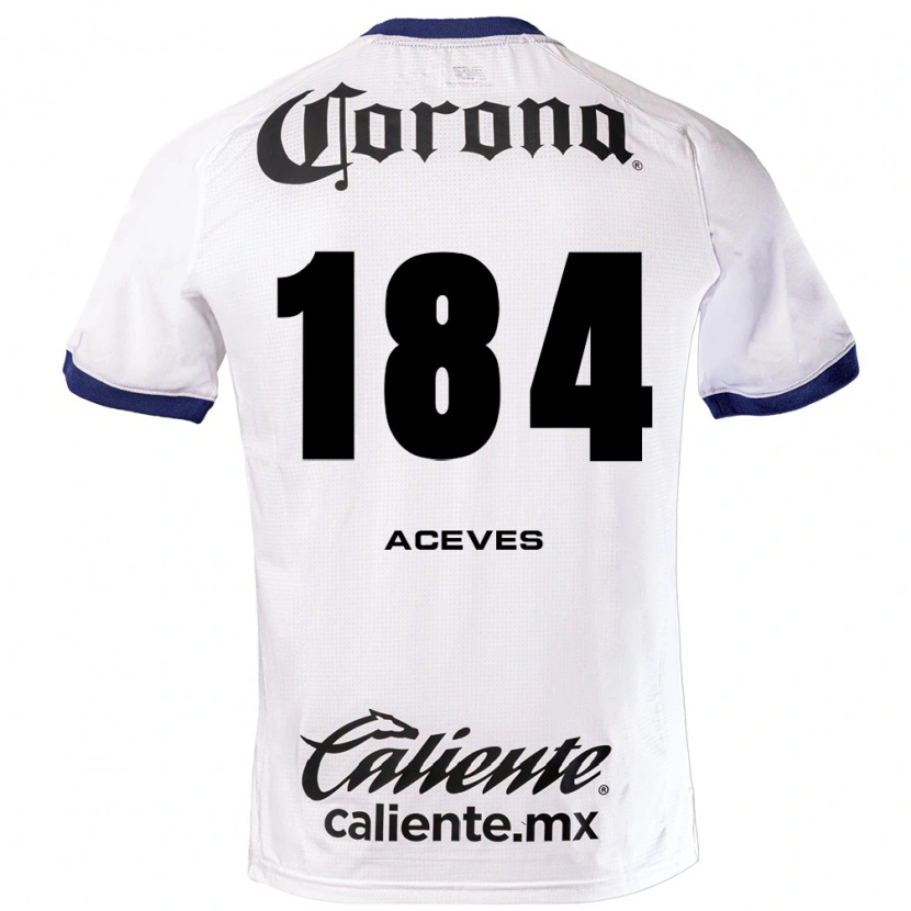 Danxen Niño Camiseta Sebastián Aceves #184 Blanco Azul Negro 2ª Equipación 2026/27 La Camisa