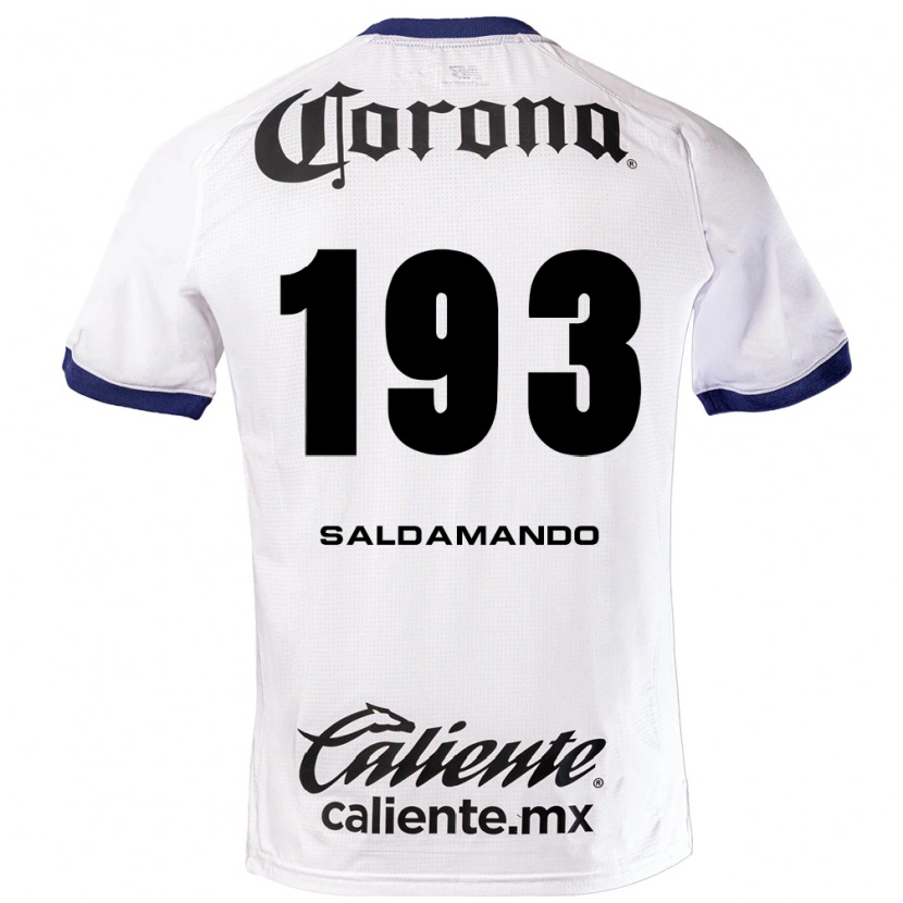 Danxen Niño Camiseta José Saldamando #193 Blanco Azul Negro 2ª Equipación 2026/27 La Camisa