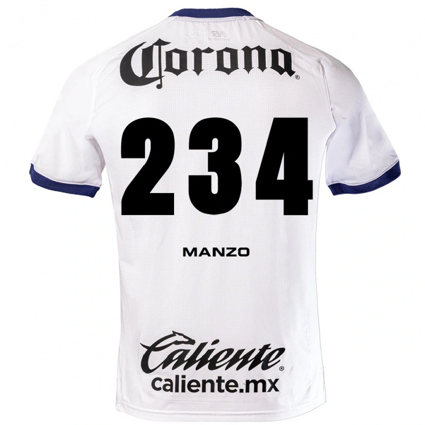 Danxen Niño Camiseta Sergio Manzo #234 Blanco Azul Negro 2ª Equipación 2026/27 La Camisa