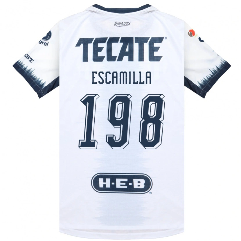 Danxen Niño Camiseta Diego Escamilla #198 Blanco Azul Tinta Rojo 2ª Equipación 2026/27 La Camisa