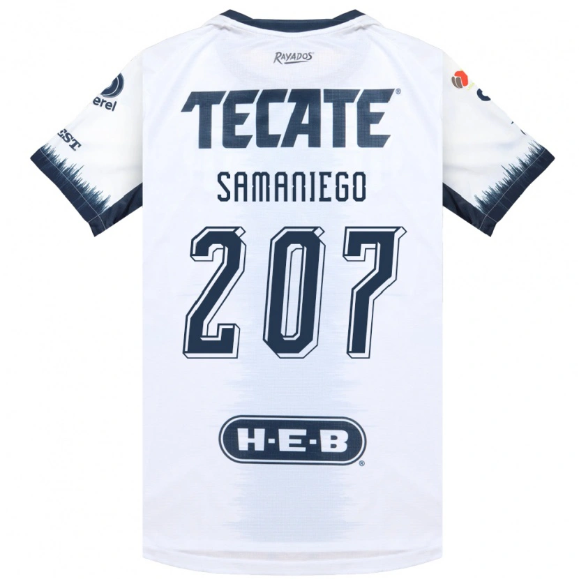 Danxen Niño Camiseta Guillermo Samaniego #207 Blanco Azul Tinta Rojo 2ª Equipación 2026/27 La Camisa