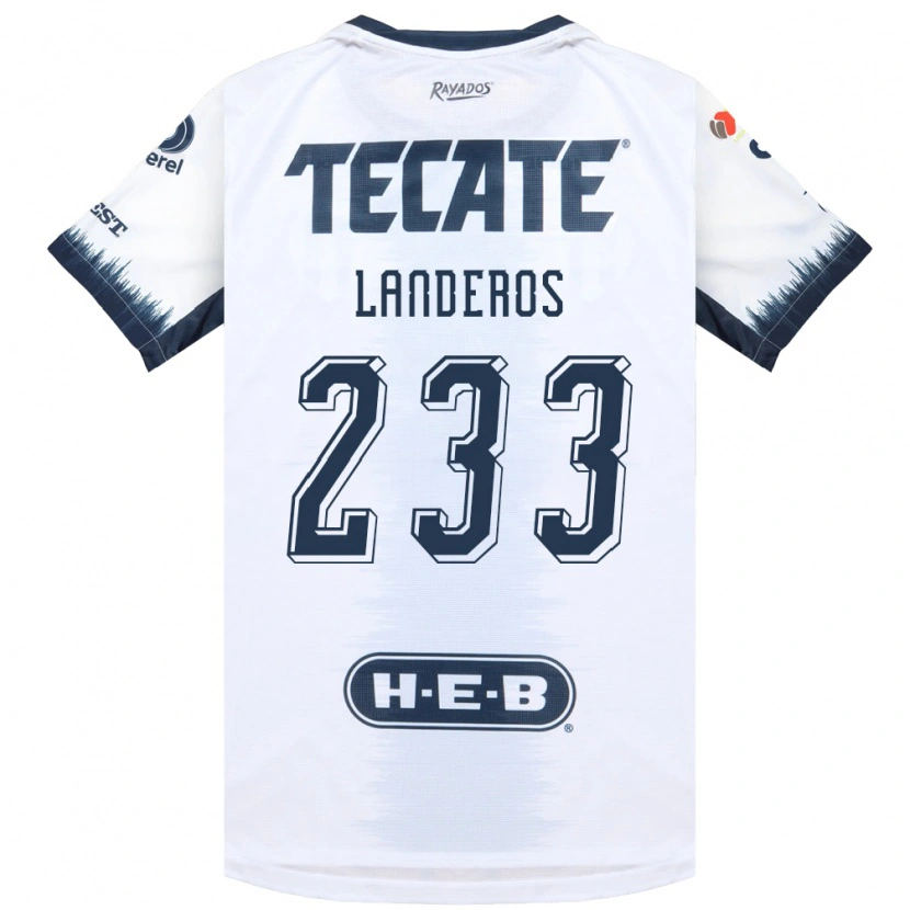 Danxen Niño Camiseta Jorge Landeros #233 Blanco Azul Tinta Rojo 2ª Equipación 2026/27 La Camisa