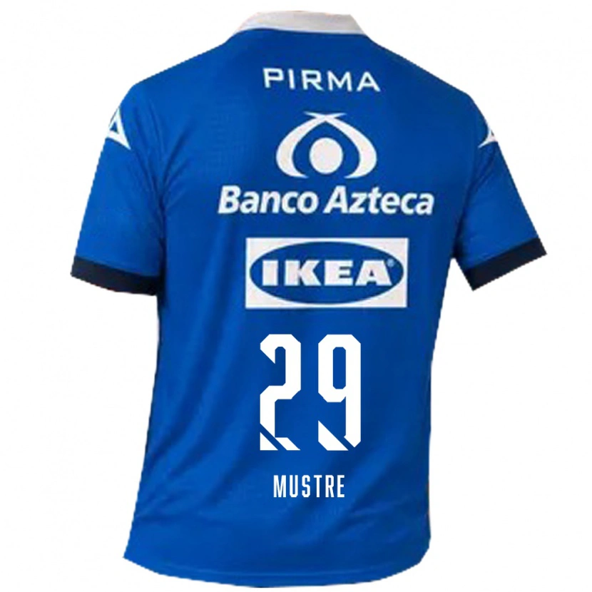 Danxen Niño Camiseta Eduardo Mustre #29 Azul Blanco 2ª Equipación 2026/27 La Camisa