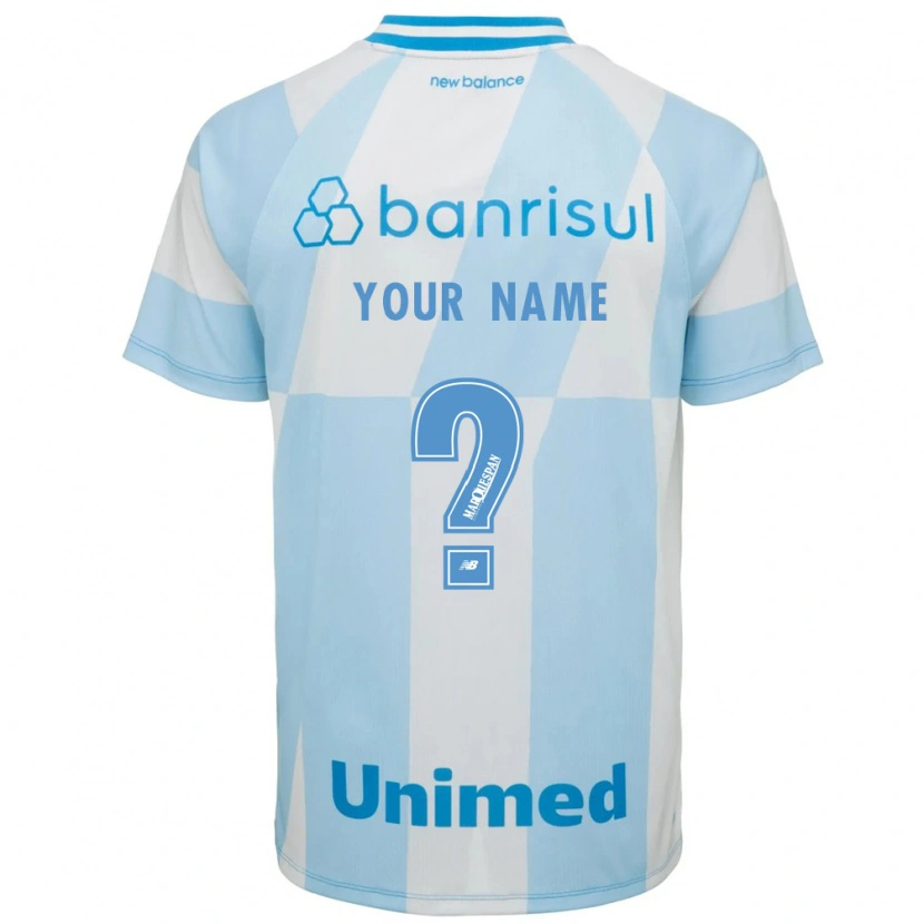 Danxen Niño Camiseta Su Nombre #0 Azul Claro Blanco 2ª Equipación 2026/27 La Camisa