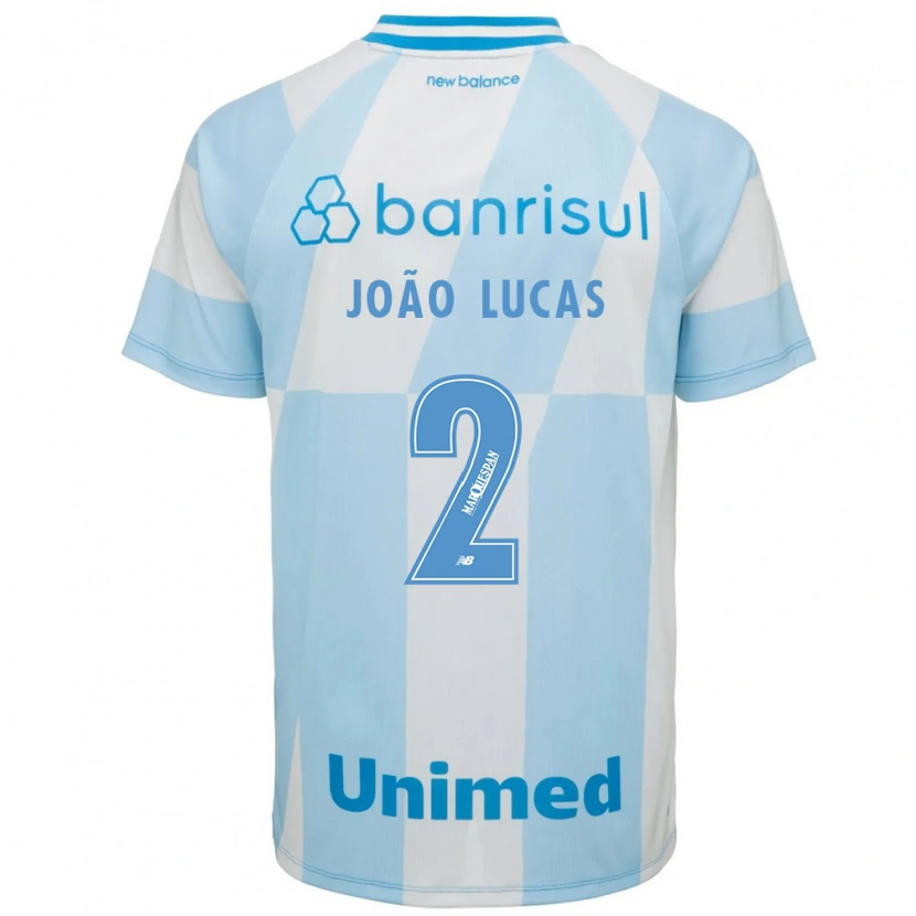 Danxen Niño Camiseta João Lucas #2 Azul Claro Blanco 2ª Equipación 2026/27 La Camisa