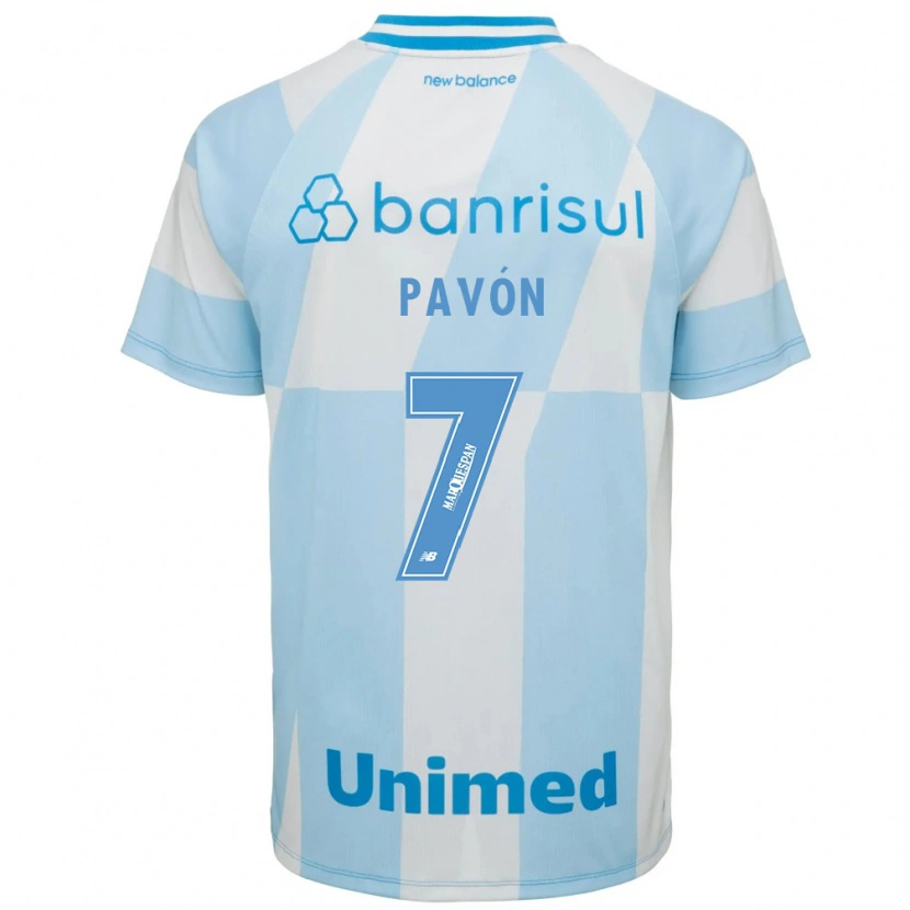 Danxen Niño Camiseta Cristian Pavón #7 Azul Claro Blanco 2ª Equipación 2026/27 La Camisa
