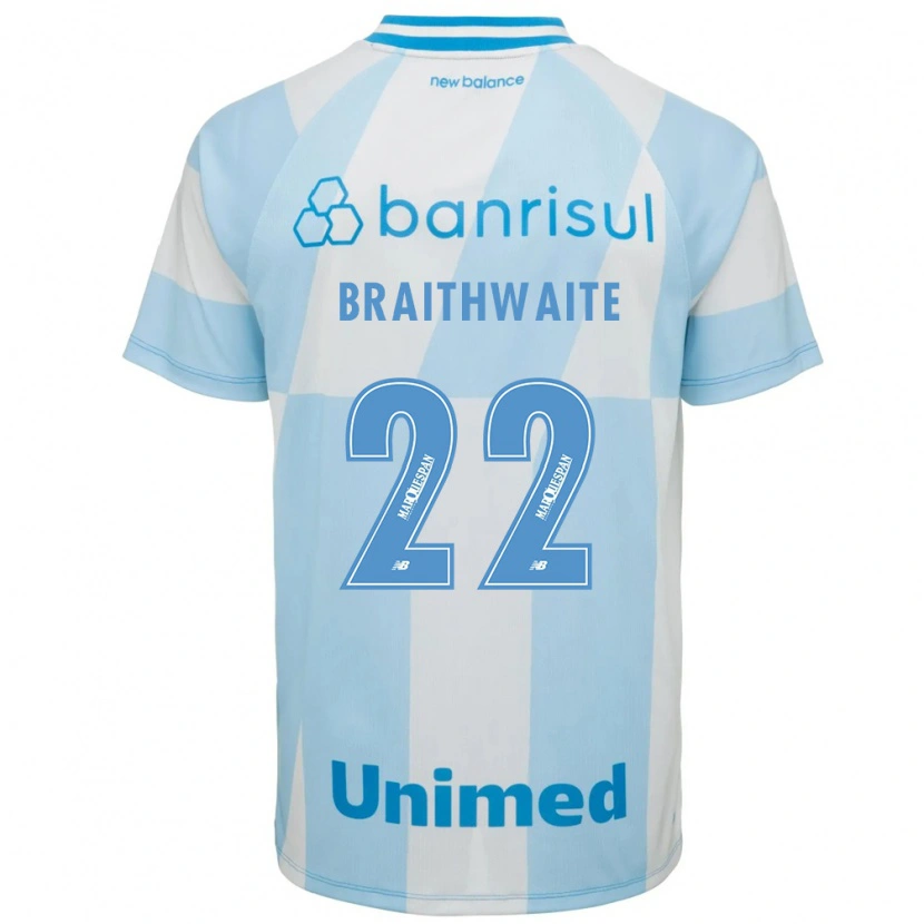 Danxen Niño Camiseta Martin Braithwaite #22 Azul Claro Blanco 2ª Equipación 2026/27 La Camisa