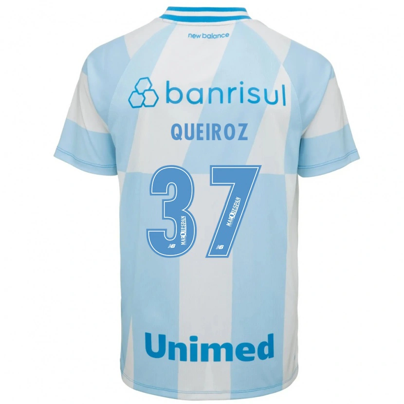 Danxen Niño Camiseta Du Queiroz #37 Azul Claro Blanco 2ª Equipación 2026/27 La Camisa