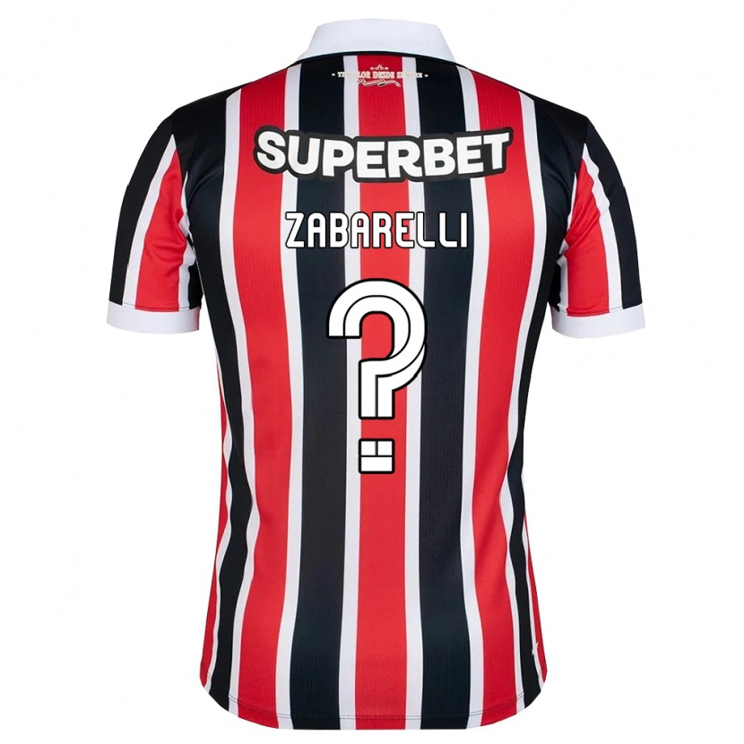 Danxen Niño Camiseta Gustavo Zabarelli #0 Rojo Blanco Negro 2ª Equipación 2026/27 La Camisa