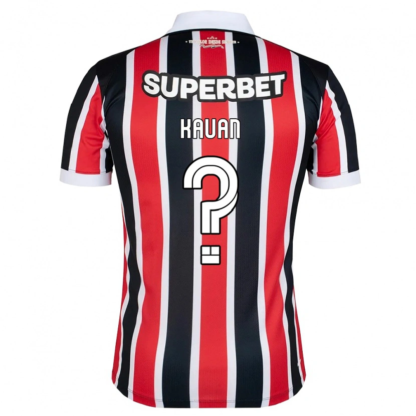 Danxen Niño Camiseta Nicolas Kauan #0 Rojo Blanco Negro 2ª Equipación 2026/27 La Camisa