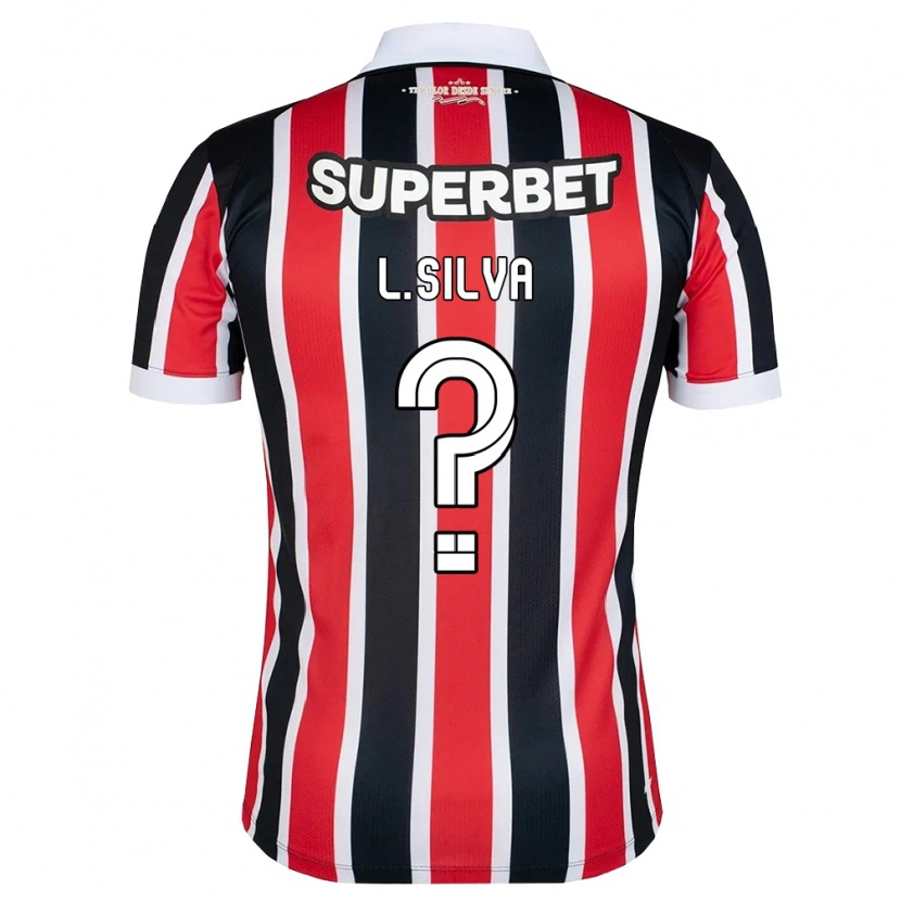 Danxen Niño Camiseta Luan Silva #0 Rojo Blanco Negro 2ª Equipación 2026/27 La Camisa