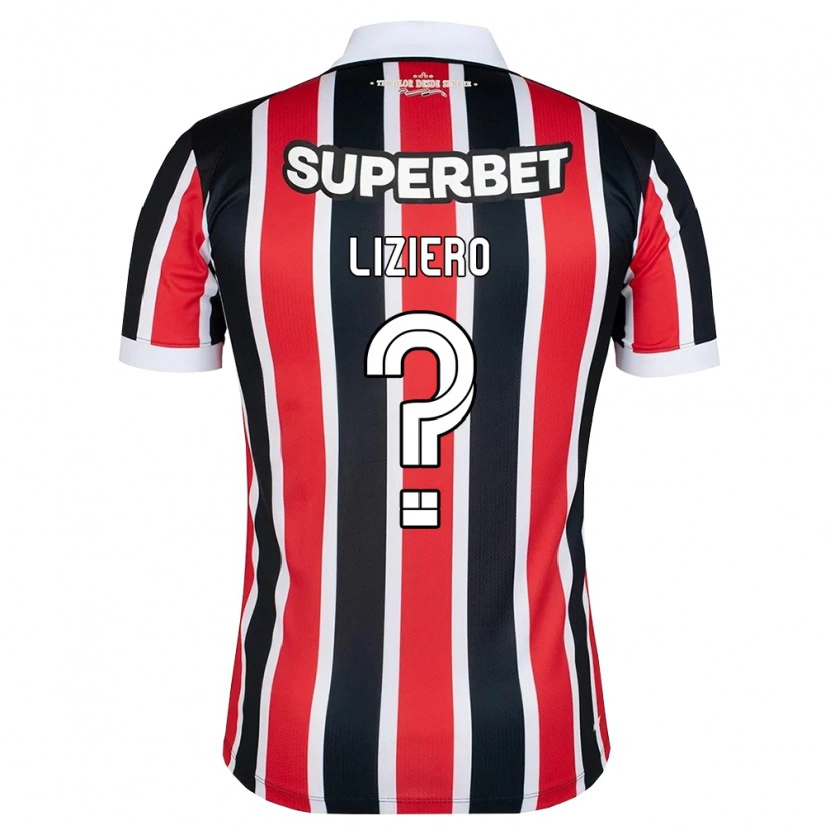 Danxen Niño Camiseta Liziero #0 Rojo Blanco Negro 2ª Equipación 2026/27 La Camisa