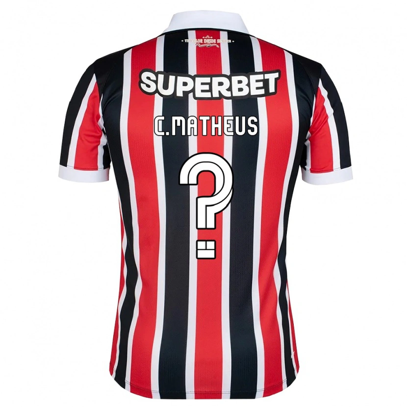 Danxen Niño Camiseta Caio Matheus #0 Rojo Blanco Negro 2ª Equipación 2026/27 La Camisa