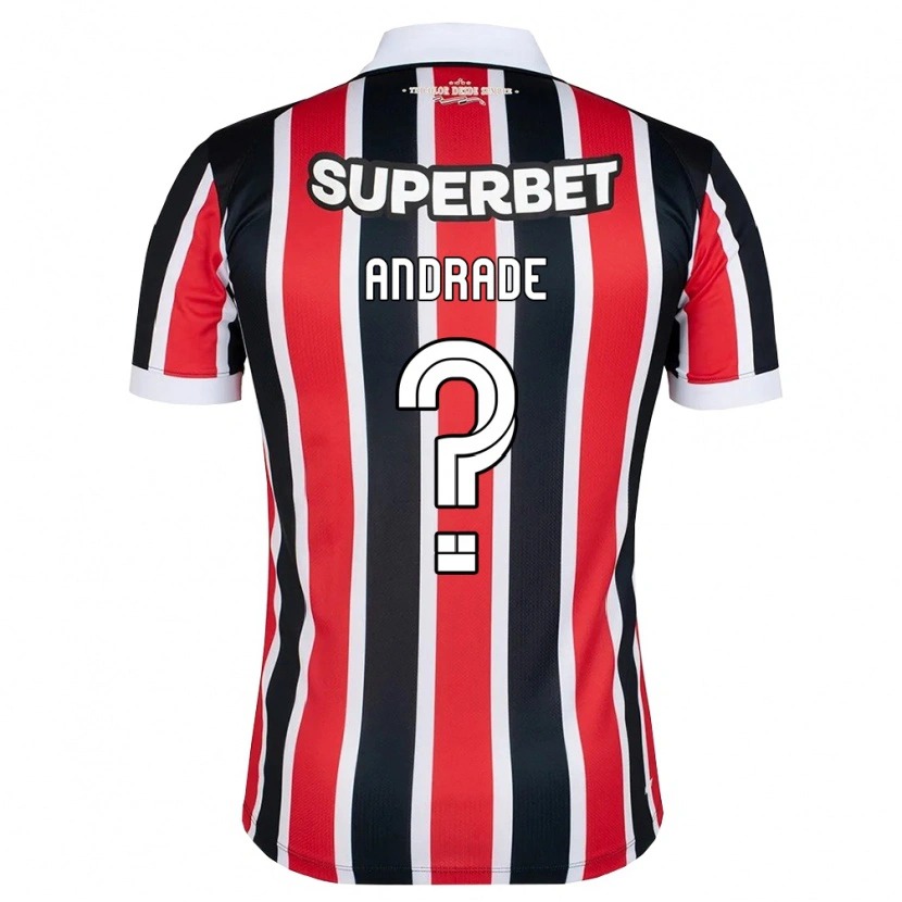 Danxen Niño Camiseta Pedro Andrade #0 Rojo Blanco Negro 2ª Equipación 2026/27 La Camisa