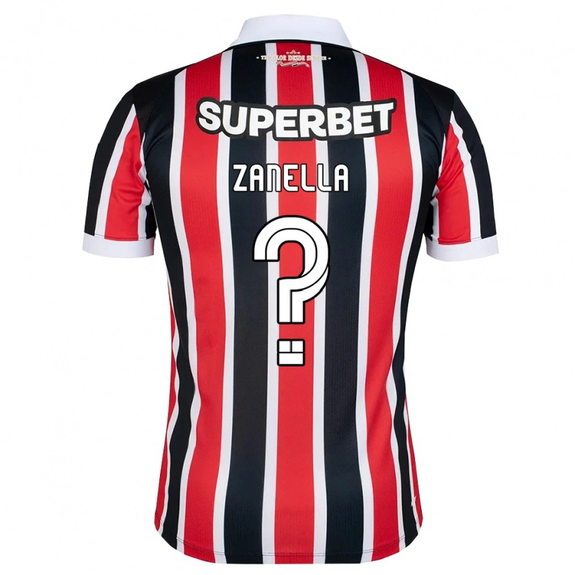 Danxen Niño Camiseta Matheus Zanella #0 Rojo Blanco Negro 2ª Equipación 2026/27 La Camisa