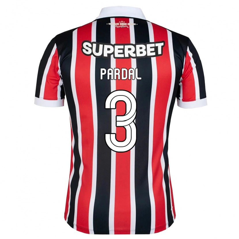 Danxen Niño Camiseta Pardal #3 Rojo Blanco Negro 2ª Equipación 2026/27 La Camisa