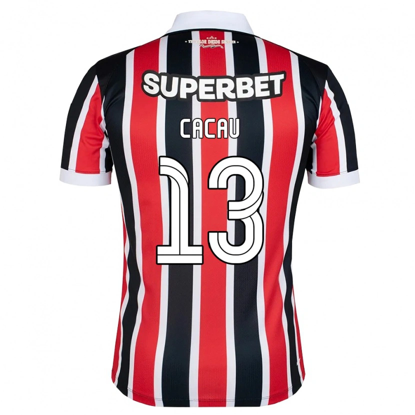 Danxen Niño Camiseta Cacau #13 Rojo Blanco Negro 2ª Equipación 2026/27 La Camisa
