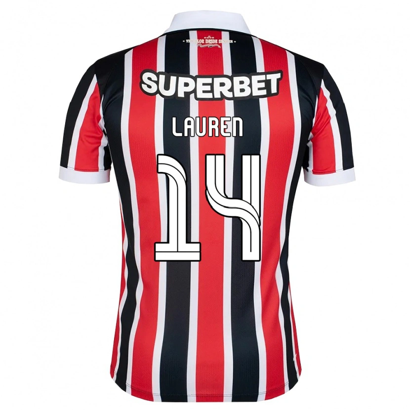Danxen Niño Camiseta Lauren #14 Rojo Blanco Negro 2ª Equipación 2026/27 La Camisa