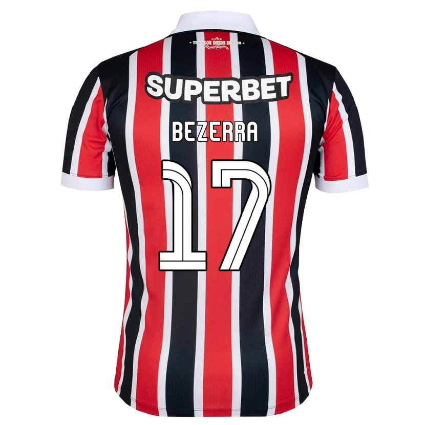 Danxen Niño Camiseta Pedro Bezerra #17 Rojo Blanco Negro 2ª Equipación 2026/27 La Camisa