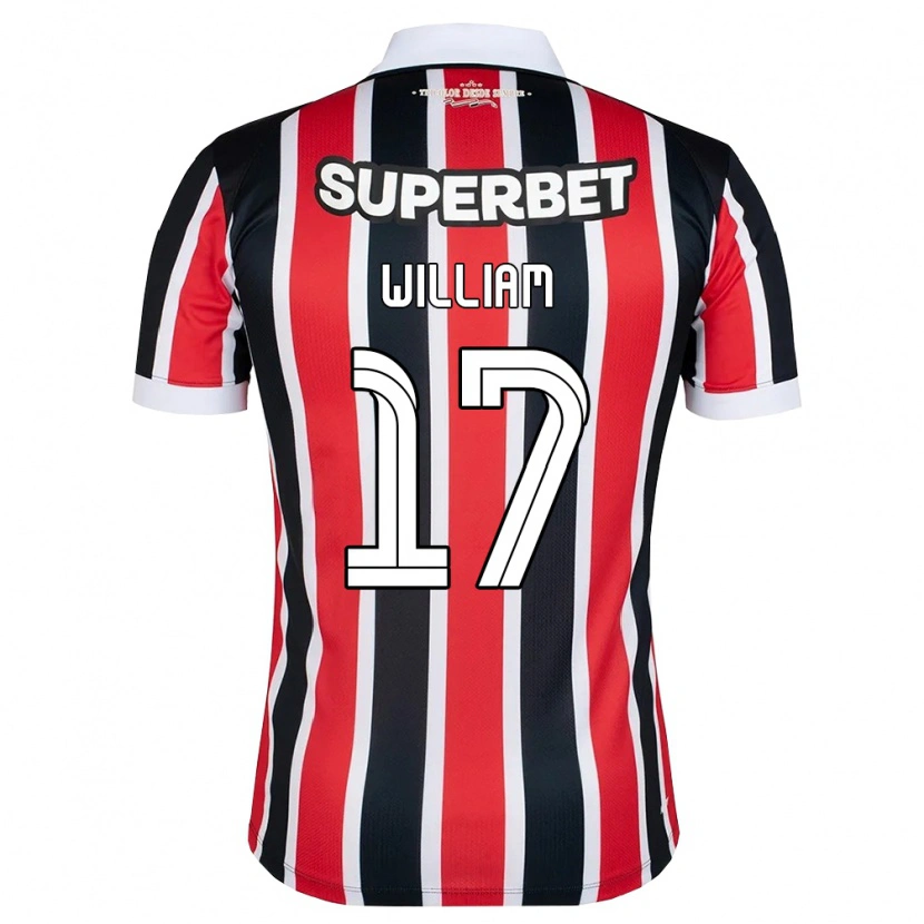 Danxen Niño Camiseta William #17 Rojo Blanco Negro 2ª Equipación 2026/27 La Camisa