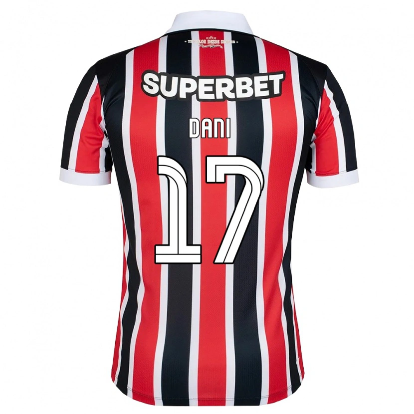 Danxen Niño Camiseta Dani #17 Rojo Blanco Negro 2ª Equipación 2026/27 La Camisa