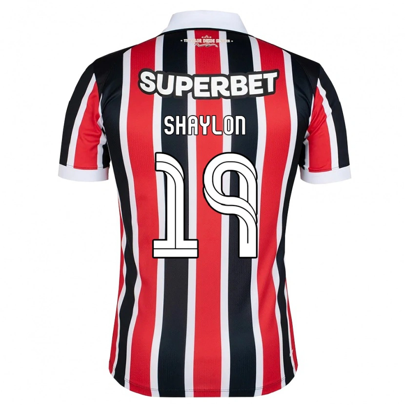 Danxen Niño Camiseta Shaylon #19 Rojo Blanco Negro 2ª Equipación 2026/27 La Camisa