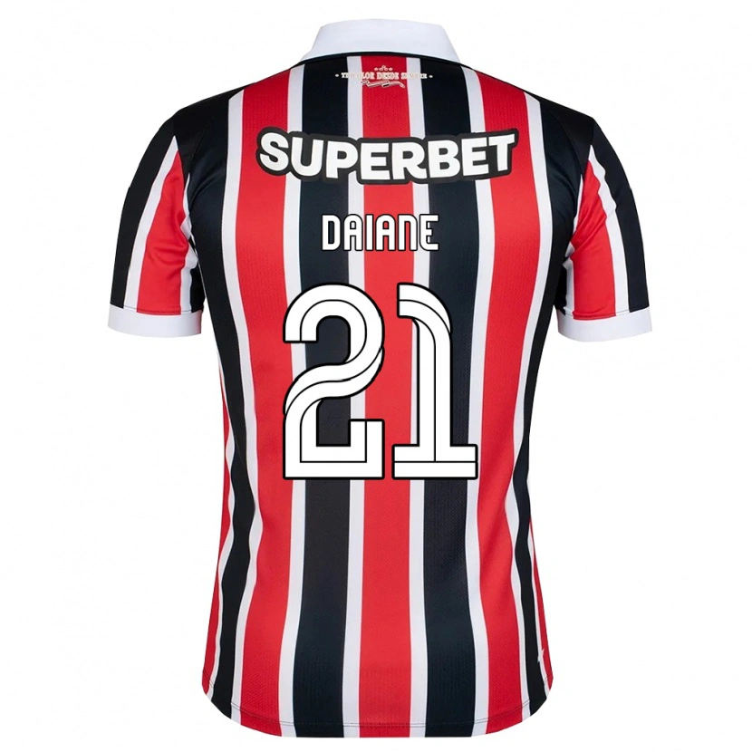 Danxen Niño Camiseta Daiane #21 Rojo Blanco Negro 2ª Equipación 2026/27 La Camisa